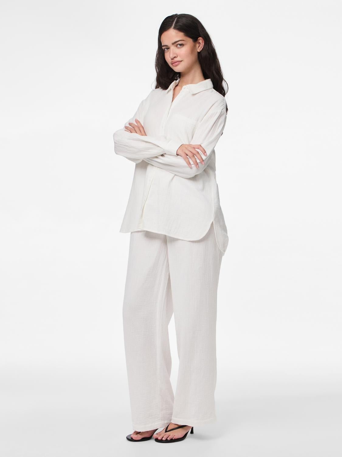 PCSASTINA Trousers - Cloud Dancer - VERO MODA & VILA Bergvik